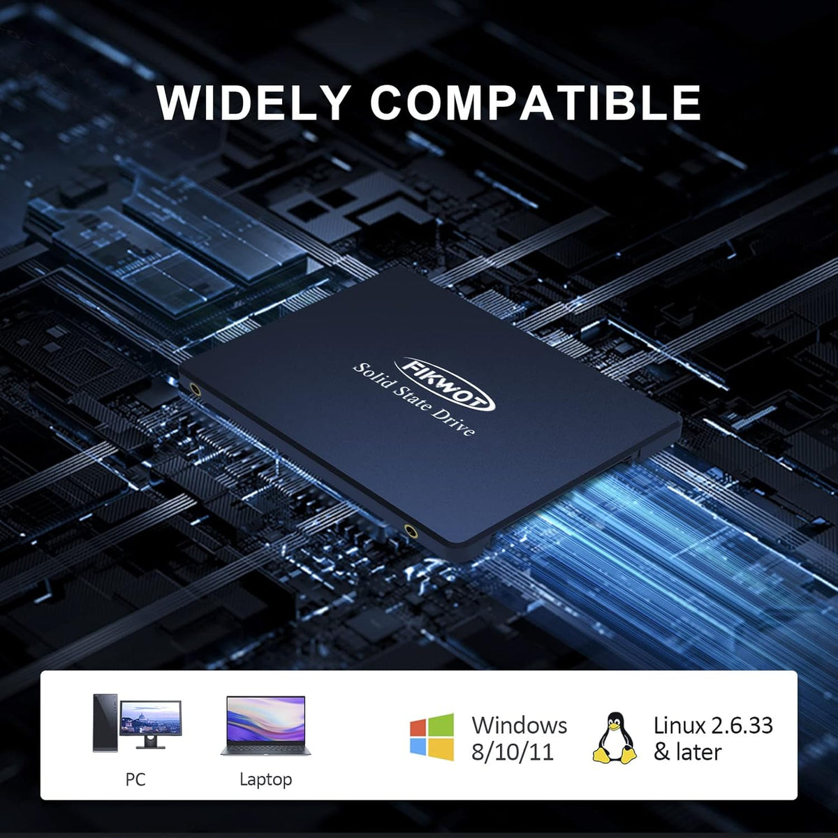FS810 500GB SSD, 2.5" SSD SATA III 6Gb/s, Solid State Drives, Up to 560MB/s, 3D NAND TLC Flash, Internal SSD for Desktops and Laptops(Black)