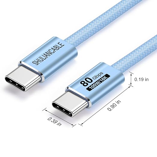 SHULIANCABLE USB C Cable USB 4 Data Cable80Gbps Data Sync Supports 16K/8K DisplaysCompatible with Thunderbolt 4/3 USB C Monitors MacBookHub Docking (Orange 3.3FT/1M)