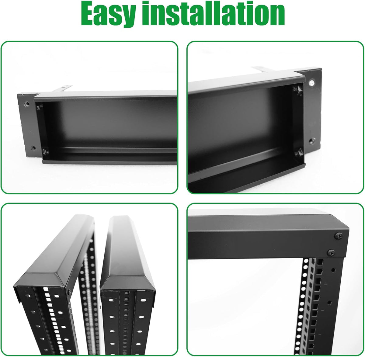 27U Server Rack/4-Post 19in Network Rack/Open Frame Rack with Wheels, Heavy-Duty Frame Cabinet/Adjustable Depth 15.75-13.75in GLOBALRACK(4POST-600-27U)