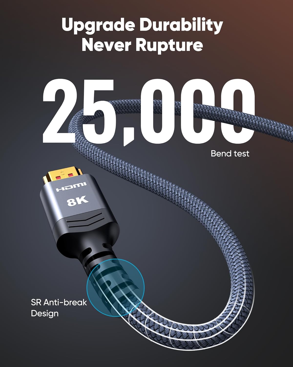 8K 20FT/6M 48Gbps, 2.1 8K60Hz 4K120Hz 144Hz 2.2 2.3 PS5 Highwings Long HDMI Cable High Speed HDMI eARC HDR HDCP