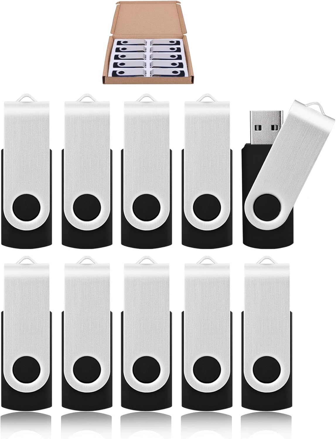 KOOTION 20pcs 4GB USB Flash Drives - 4GB Thumb Drives, Black