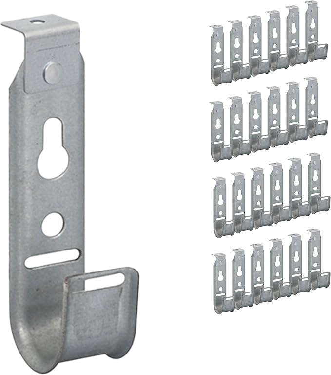 ICC Ceiling Mount J Hook 3/4” Without Retainer Clip - Galvanized Steel Cable Management Hooks for Hanging Cable - Rust-Resistant, EIA and TIA Compliant - 3/4 Inch 25 Pack