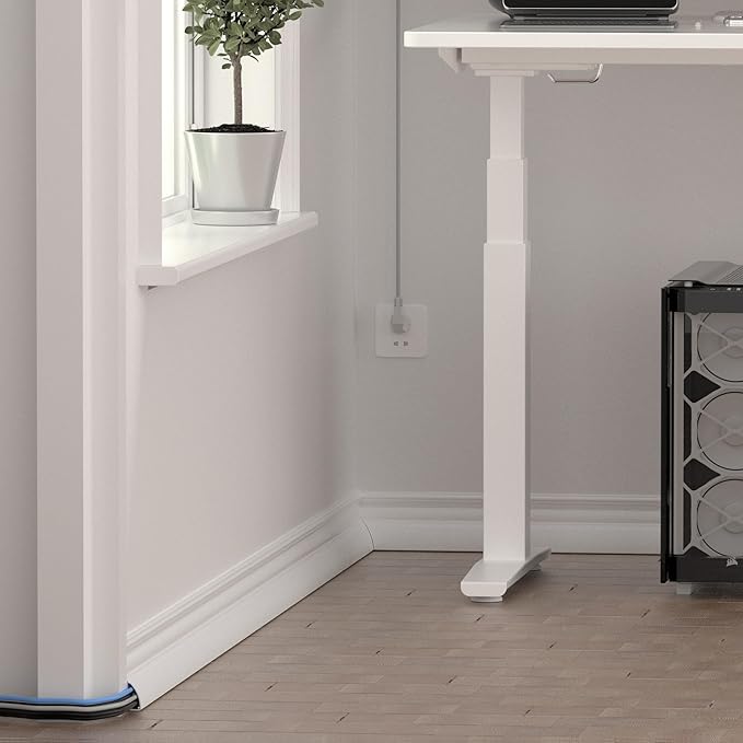 ZhiYo 68in Corner Cable Hider, Floor Cord Cover for 3-5 Cords, White