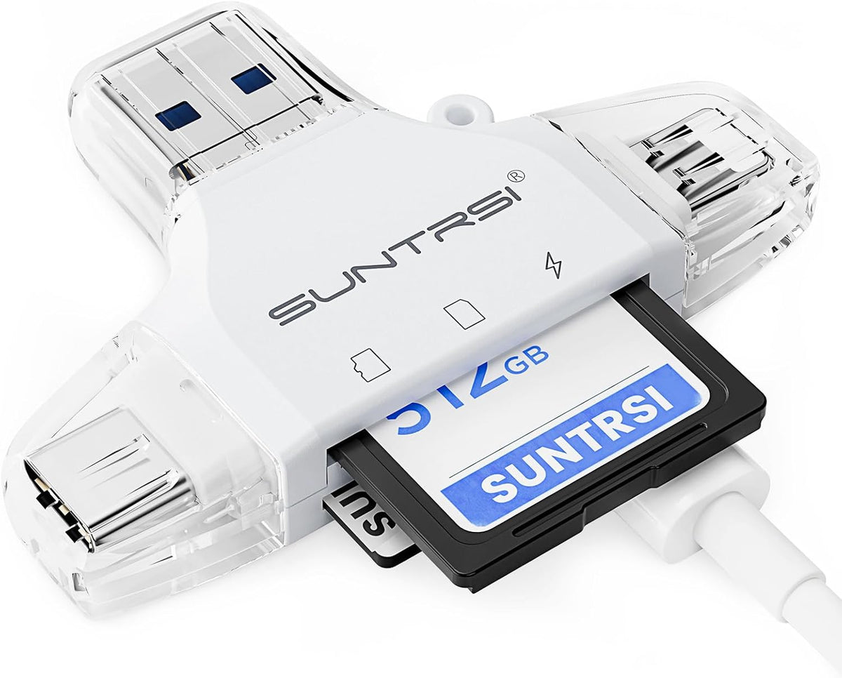 SD/Micro SD Card Reader for iPhone/ipad/Android/Mac/Computer/Camera,Portable Memory Card Reader 4 in 1 Micro SD Card Adapter&Trail Camera Viewer Compatible for TF and SD Card