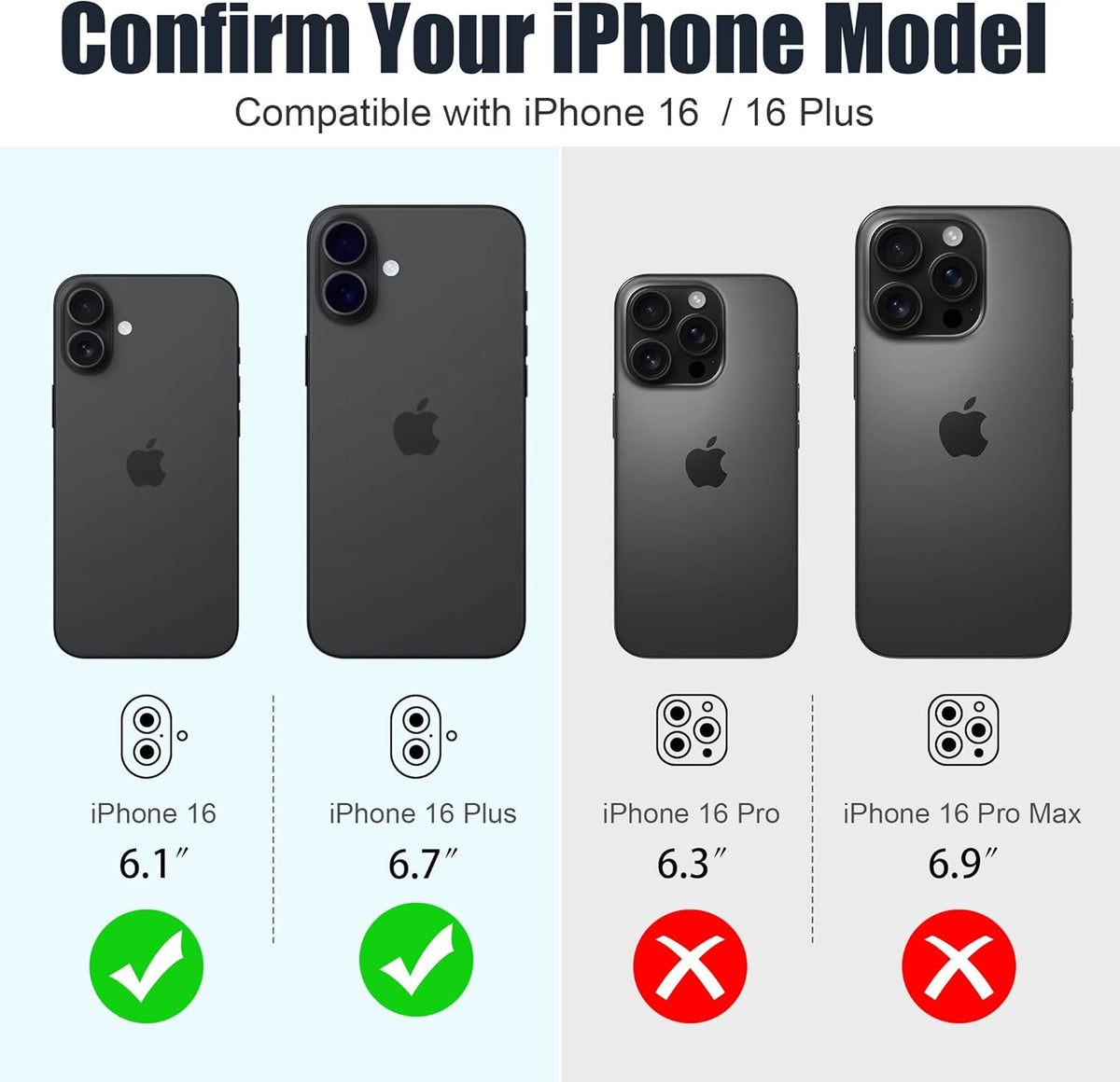 AGVEE 3+3 6 Pack for iPhone 16 6.1" / 16 Plus 6.7" Camera Lens Cover Protector, Bling Glitter & CD-Textured Metal Ring 9H Tempered HD Glass Camera Cover Protector Film, Glitter-Black