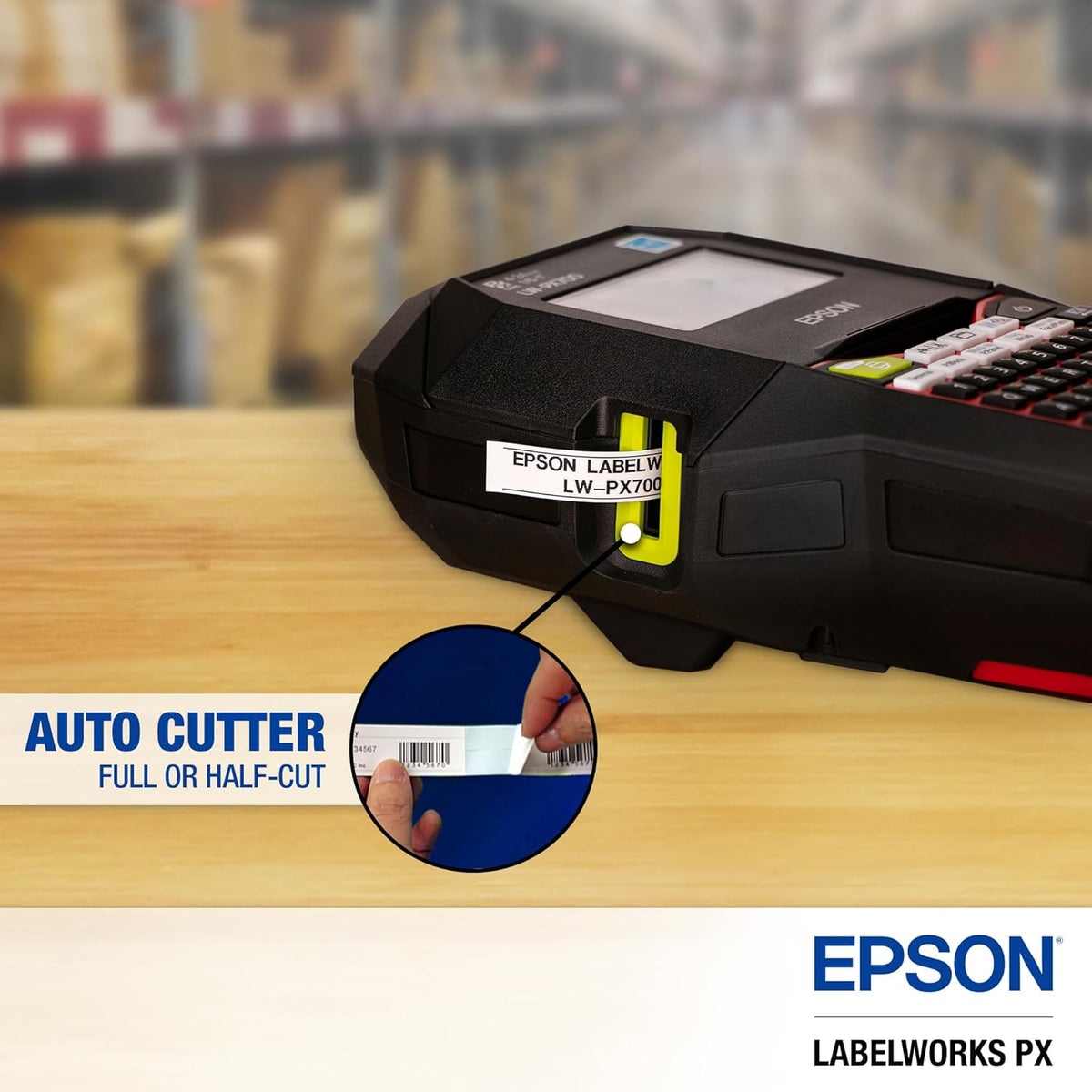LABELWORKS Epson LW-PX700PCD Industrial Label Maker Kit - Complete Kit with Accessories, Compatible with Large Variety of Tape Types, Portable Handheld Label Printer