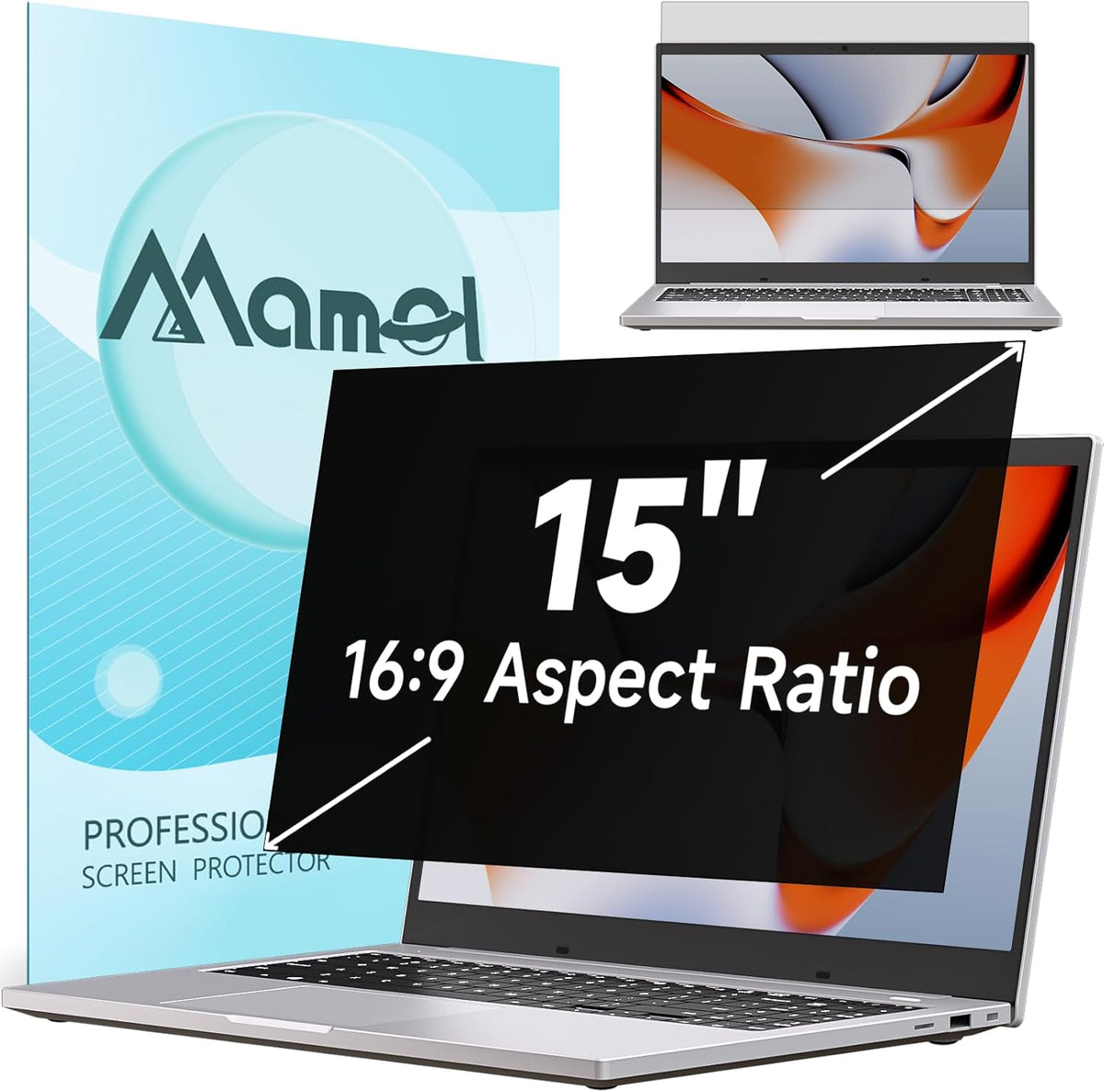 Nano Laptop Privacy Screen 15.6 Inch 16:9, No Glue Computer Monitor Privacy Shield, Matte Anti Glare Blue Light Filter Compatible with Lenovo Hp Dell Acer Asus Thinkpad Envy Xps