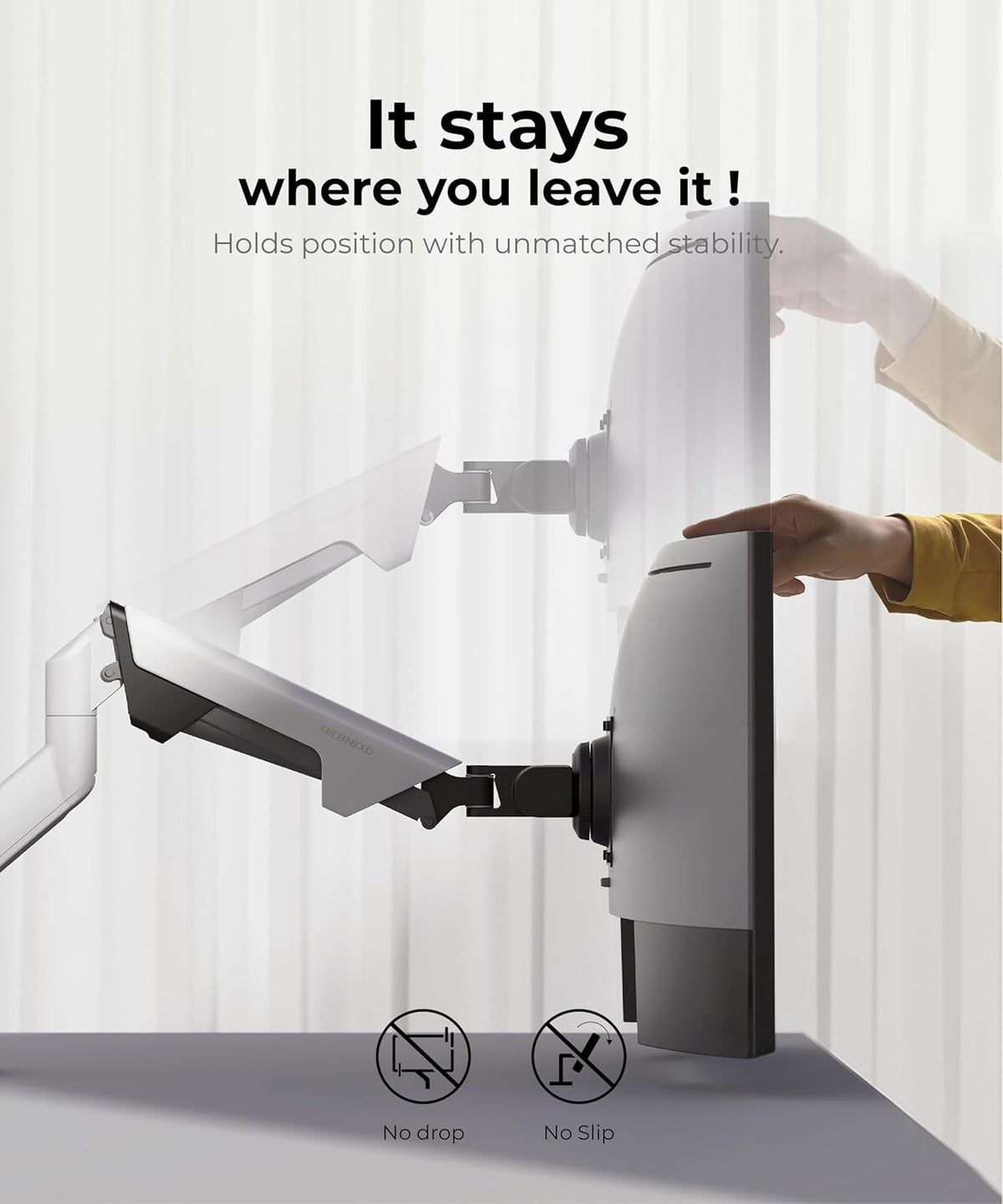 Heavy Duty Ultrawide Monitor Arm with RGB Lighting & USB Charging, Fits 34 to 49 inch Curved Screens, Supports 14 to 38 lbs, Adjustable Desk Mount, Compatible with Gaming Setup, White