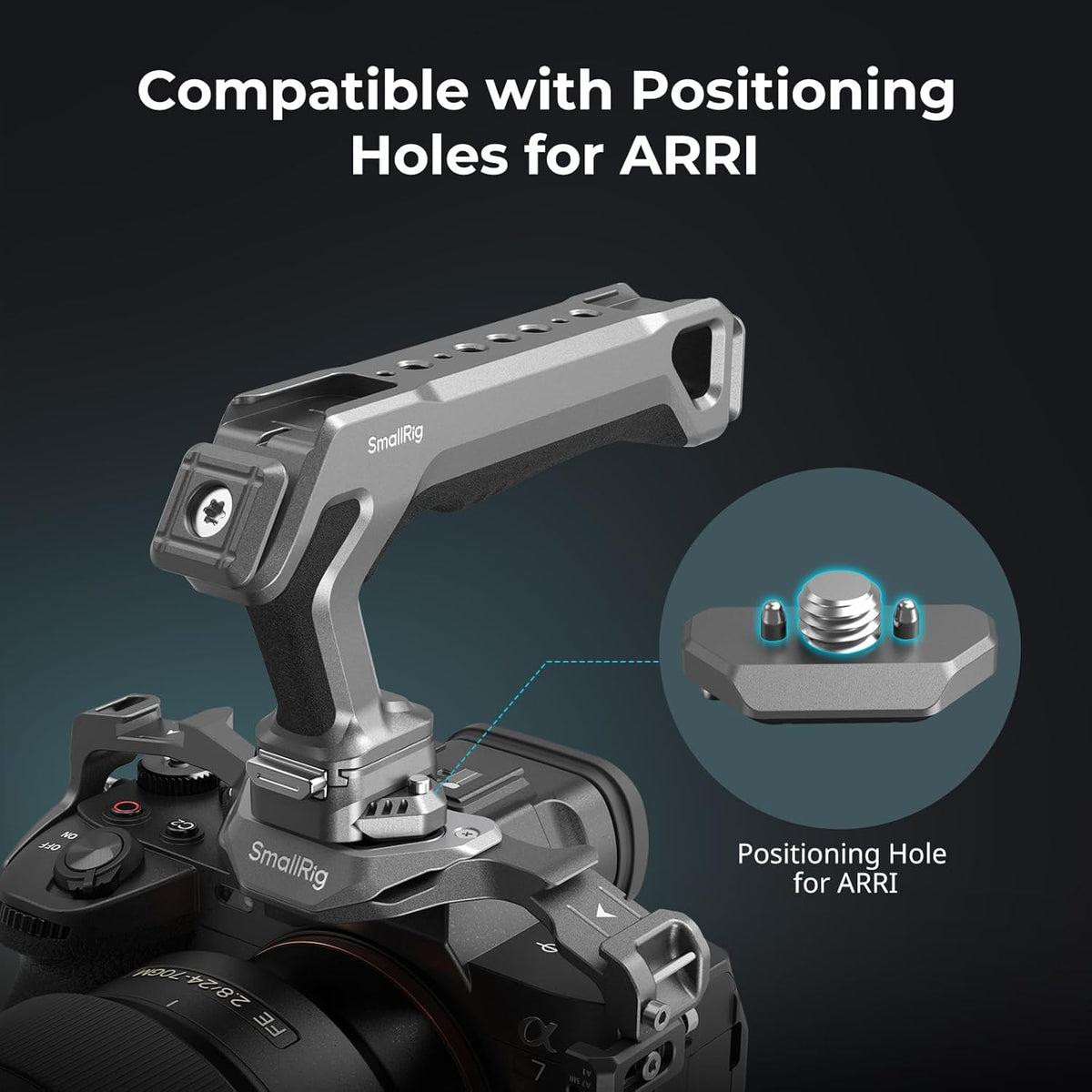 SmallRig Quick Release Top Handle with Quick Release Slider, Two-Way Smooth Installation, Ergonomic Design, 15kg Max. Load, Built-in Multiple Mounting Points, HawkLock H21-4483