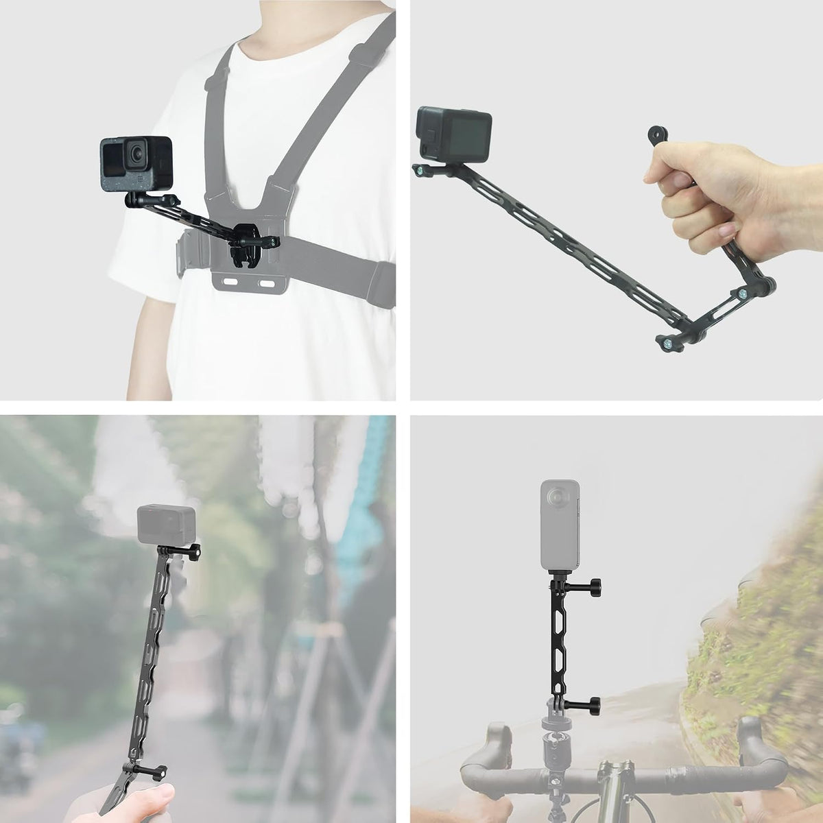 Fahliso 3-in-1 13/12/11/10/9/8/7, Insta360 X5/X4/X3/ONE 1/4 Aluminum Extension Arms for GoPro Hero Universal Extension