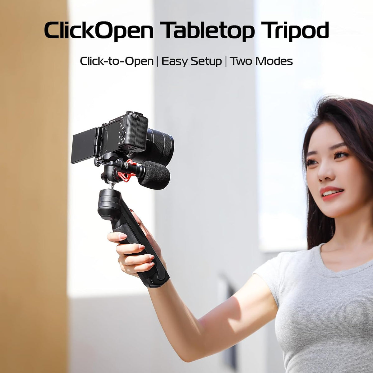 ULANZI TT38 Tabletop Mini Tripod for Camera, Uka F38 ClickOpen Flexible Travel Stand for Sony/Canon/Nikon/Fujifilm SLR DSLR, Pocket Vlogging Stand for Shooting Selfie Video