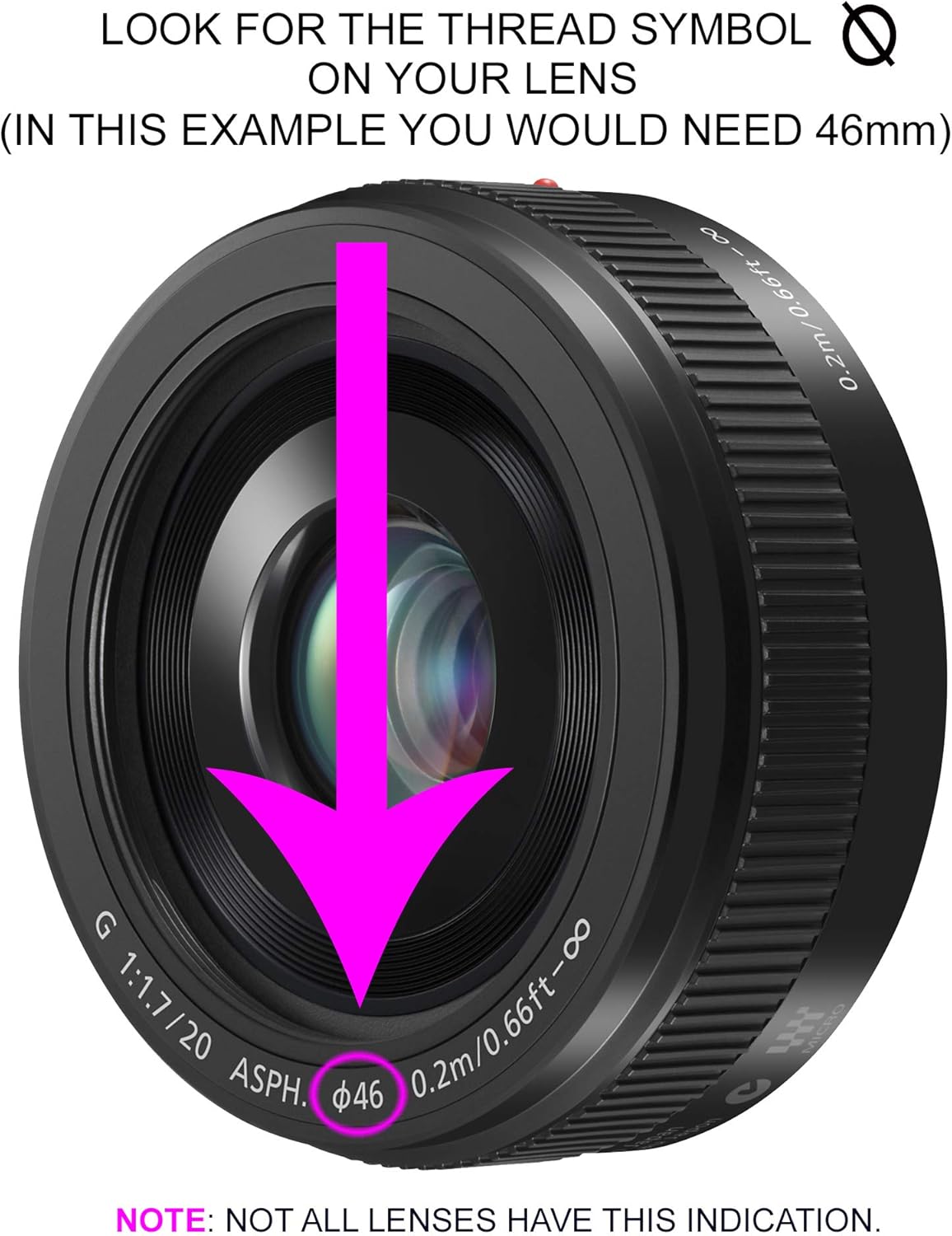 Digital Nc Pinch DMC-GF3 (58mm) Lens Cap Center for Panasonic LUMIX + Lens Cap + Microfiber Cloth