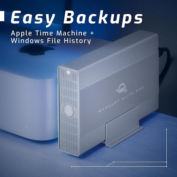 OWC Mercury Elite Pro 6TB External Hard Drive Enclosure for 3.5 Inch SATA Drives USB 3.2 and USB-A/USB-C Thunderbolt Connection Professional Plug n Play HDD Enclosure with Power Adapter