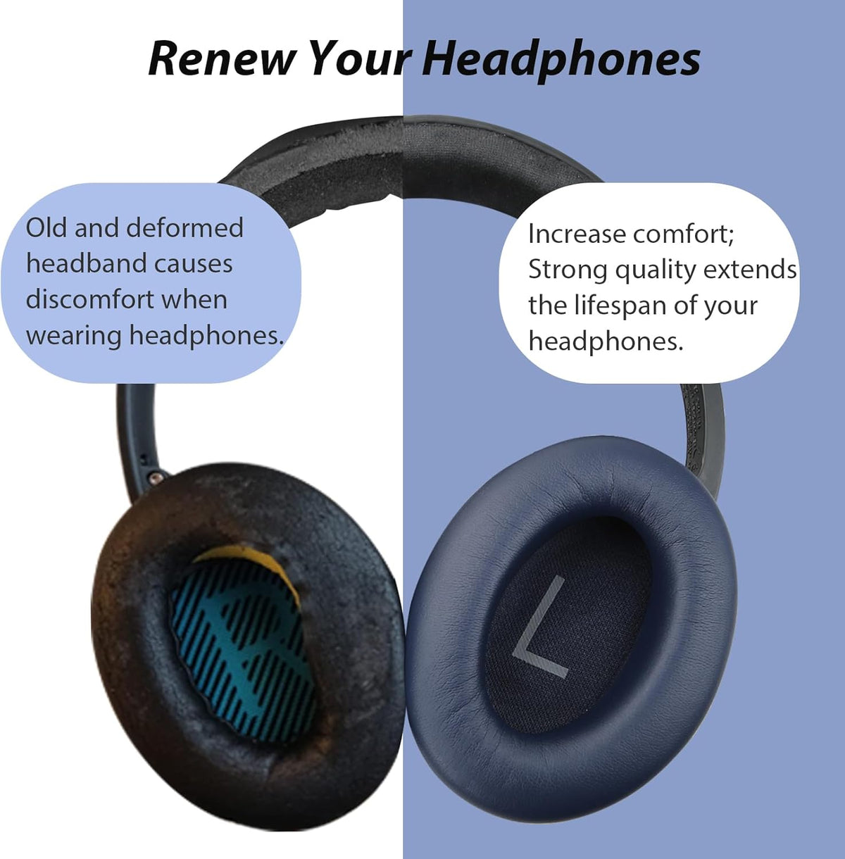 Headband Pad for Bose QuietComfort 45 QC45 QC35II QC35, Headband Cushion Cover with Protein Leather& Memory Foam (Sandstone)