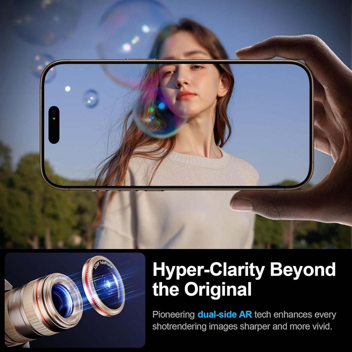 X-it 2 Pack Camera Lens Protector, Shatterproof Anti-Scratch Ultra HD Camera Protector, Anti-Glare Tempered Glass Lens Protector for iPhone 16 Pro Max/16Pro/15 Pro Max/15Pro/14 Pro Max/14Pro,GoldenRed