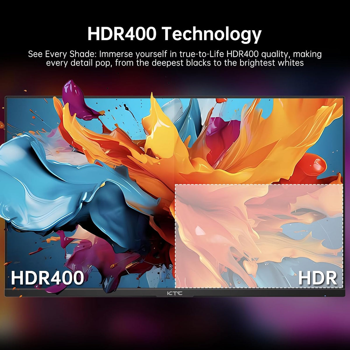 KTC 24 inch 190Hz/180Hz Gaming Monitor,HDR 400 Fast IPS Screen,FHD 1080P Monitor, 133% sRGB,AdaptiveSync,1ms Response Time,HDMI *2&DP*1,Tilt Adjustable, Eye Care