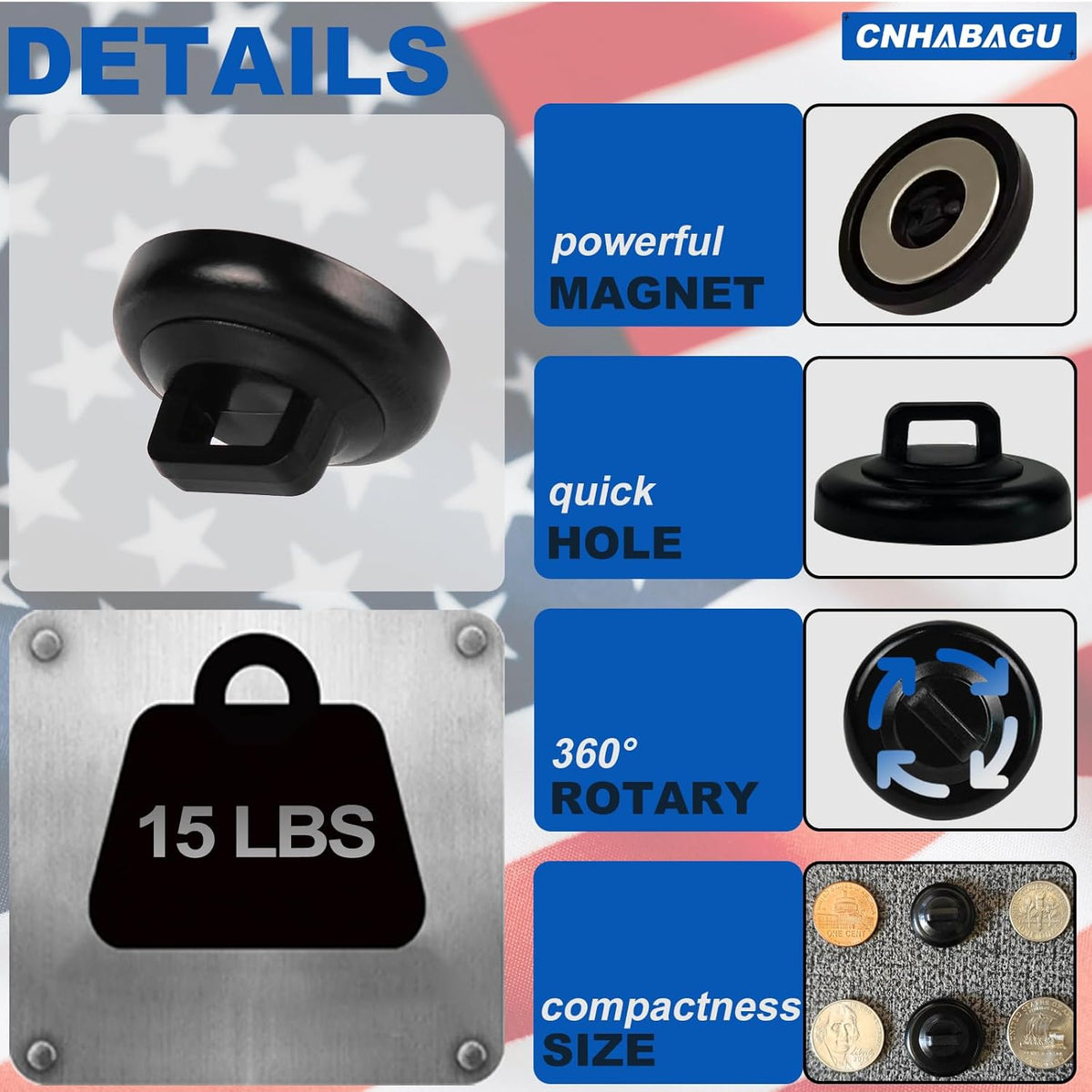 6 Magnetic Zip Tie Mounts Wire Magnet Cable Tie Mount Clips Base Holder Multipurpose Wire Cable Holder Mount Wire Clips