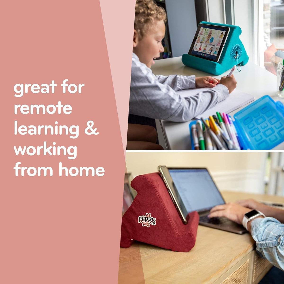 Flippy Tablet Holder and Soft Compatible with iPads, Tablets, and Books, Portable Lap-Pillow Holder for Books or Electronic Devices - Greyster 2.0