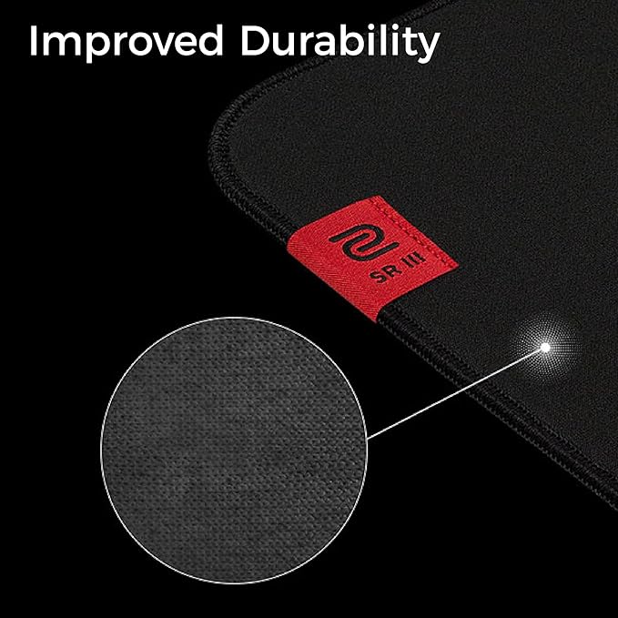 BenQ Zowie G-SR III Large Esports Gaming Mouse Pad Humidity Resistance Cloth Consistent and Controlling GlideUniform high-Density Rubber Base with Medium Softness Stitched Edges Anti-Slip Base