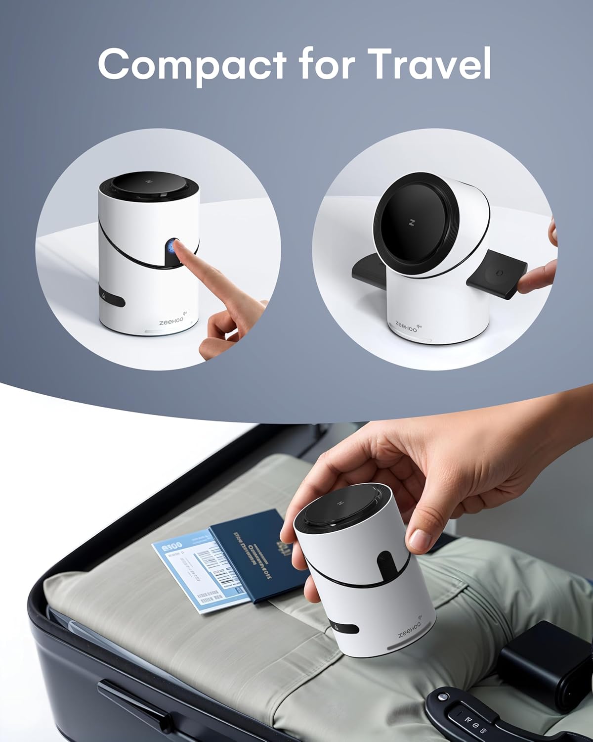 ZEEHOO 3 in 1 Charging Station for Apple Devices, Mag-Safe Charger Stand, Qi2 15W Auto-Rotating Wireless Charger for iPhone 16/15/14/13/12 Series& AirPods& iWatch(White)