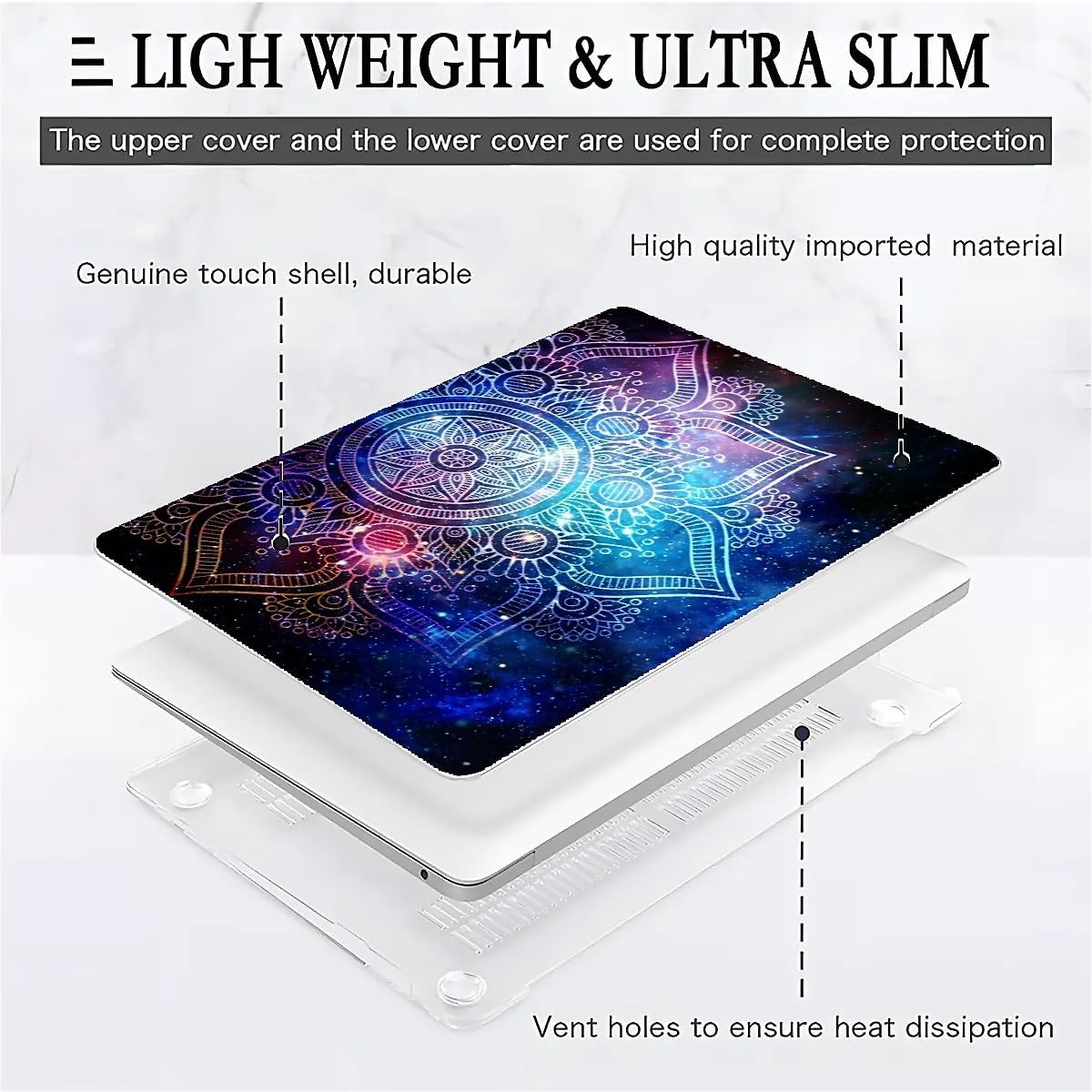 Compatible with MacBook Air 13.3 13.6 Inch Case 2022 2021 2020 2019 Plastic Hard Shell Case Cover,13.3 Pro(A1706/A1708/A1989/A2159/A2289/A2338), Galaxy