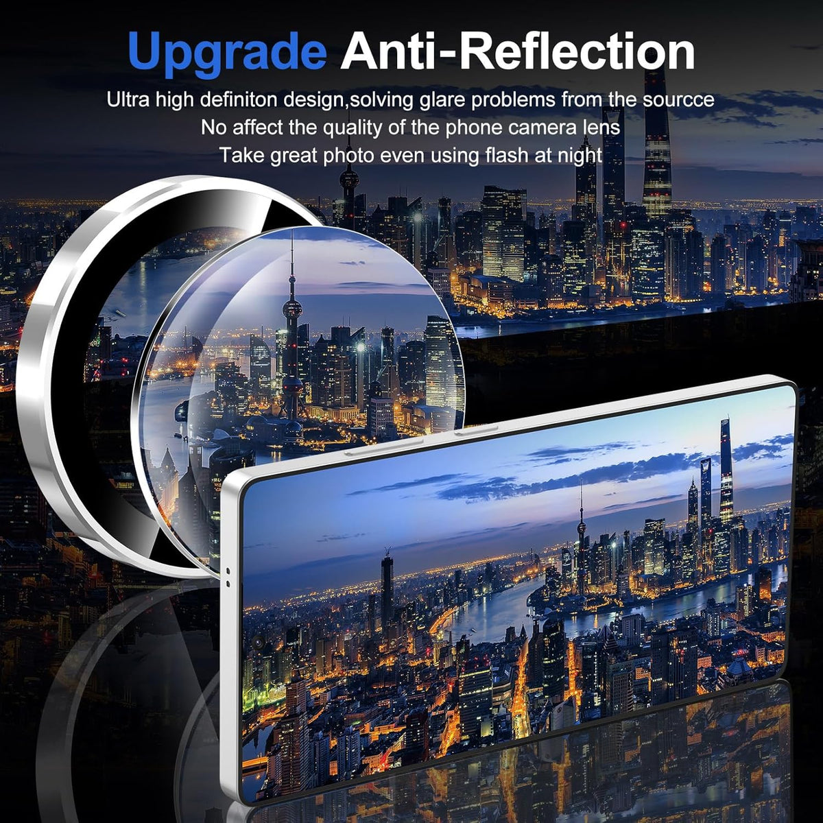 for Samsung Galaxy S25 Ultra Camera Lens Protector, Individual Metal Ring Tempered Glass Lens Cover, [Strong Adsorption] Scratch Resistant Ultra-Thin HD Clear Lens Cover, 1 Set-Slivery Ring