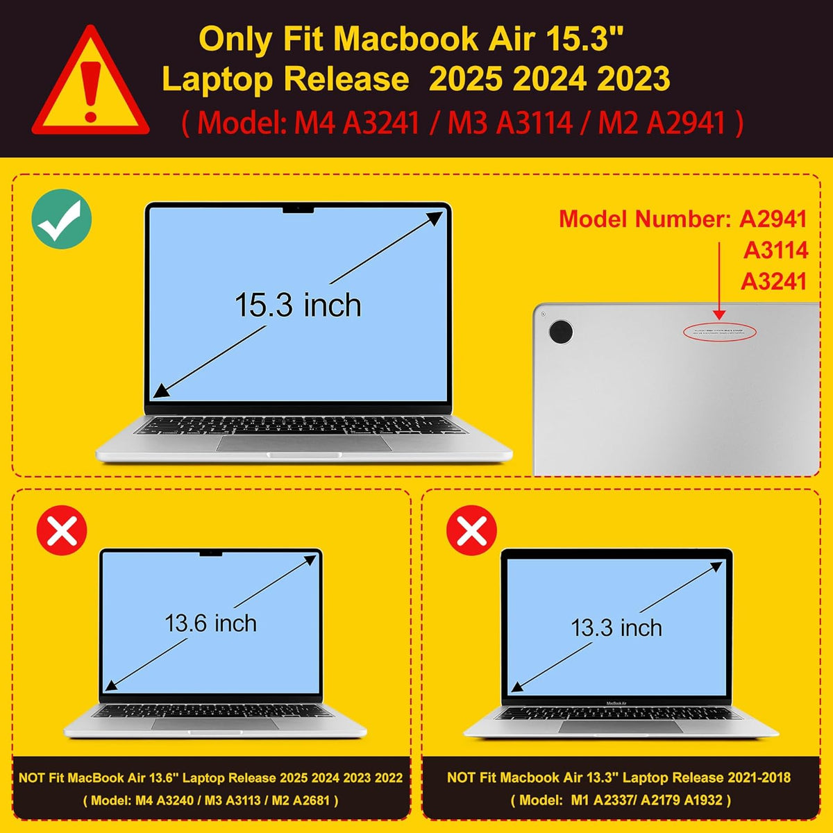 Mektron Compatible with M4 MacBook Air 15 inch Case 2025 A3241 2024 2023 M3 A3114 A2941 M2 Liquid Retina Display Touch ID, Plastic Hard Case & Keyboard Skin & Screen Protector - Waves Florals C351