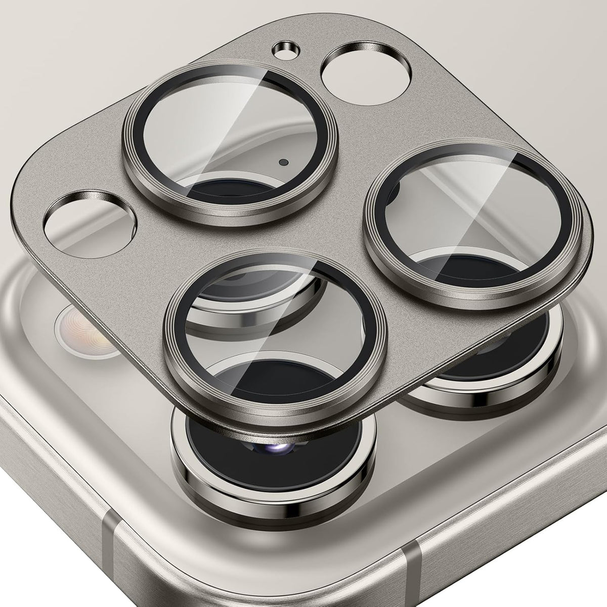 Tensea for iPhone 16 Pro/iPhone 16 Pro Max/iPhone 15 Pro/iPhone 15 Pro Max Camera Lens Protector, Metal Aluminum Alloy Tempered Glass Cover Camera Screen Protector Accessories, Case Friendly