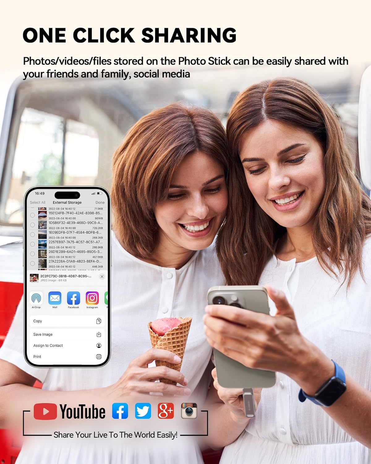 MFi Certified 128GB Flash Drive for iPhone Photo Stick, USB Thumb Drive Memory Stick High Speed USB Drive Photo Storage for iPhone Flash Drive Compatible for iPhone/iPad/Android/PC
