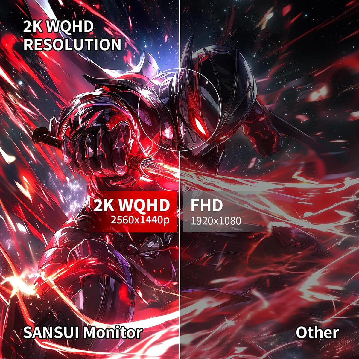 SANSUI 27 Inch WQHD 2560X1440 Curved Gaming Monitor, 180Hz MPRT 1ms Computer Monitor,HDMI2.0 * 2, DP1.2 * 2, Freesync, Curved 1500R, 5000:1 Contrast Ratio, 120% sRGB,HDR(ES-G27C1Q DP Cable Included)