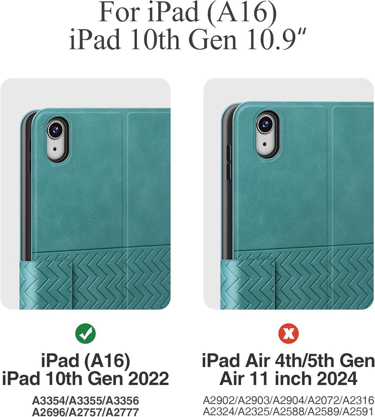 auaua Case for iPad (A16) 11th Generation 11 Inch 2025, iPad 10th Generation 10.9 Inch 2022, with Pencil Holder, Auto Sleep/Wake, Adjustable Stand, PU Leather (Green)