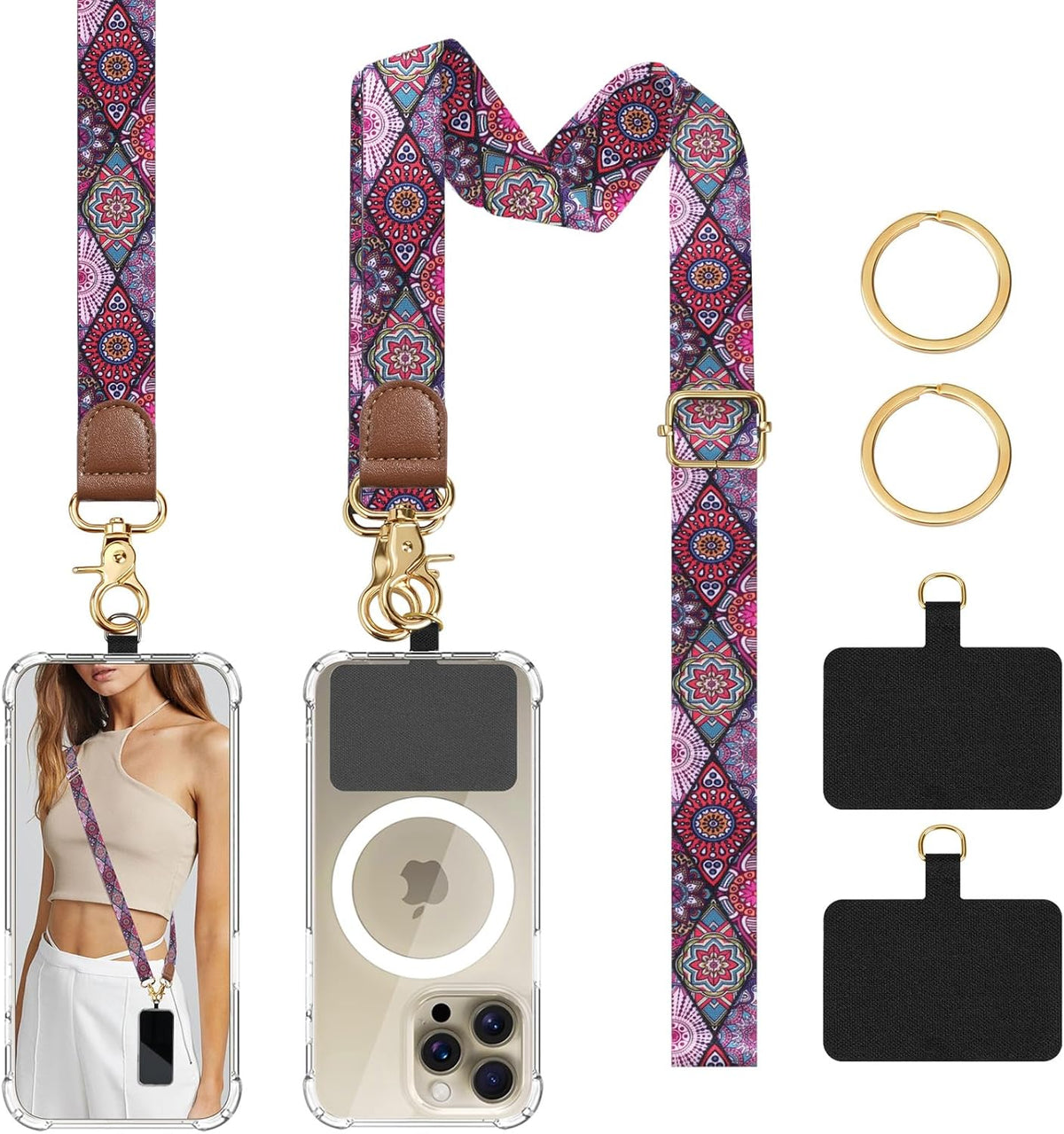 TiMOVO Phone Lanyard Crossbody Wrist Strap, Adjustable Anti-Theft Strap for Smartphone Case
