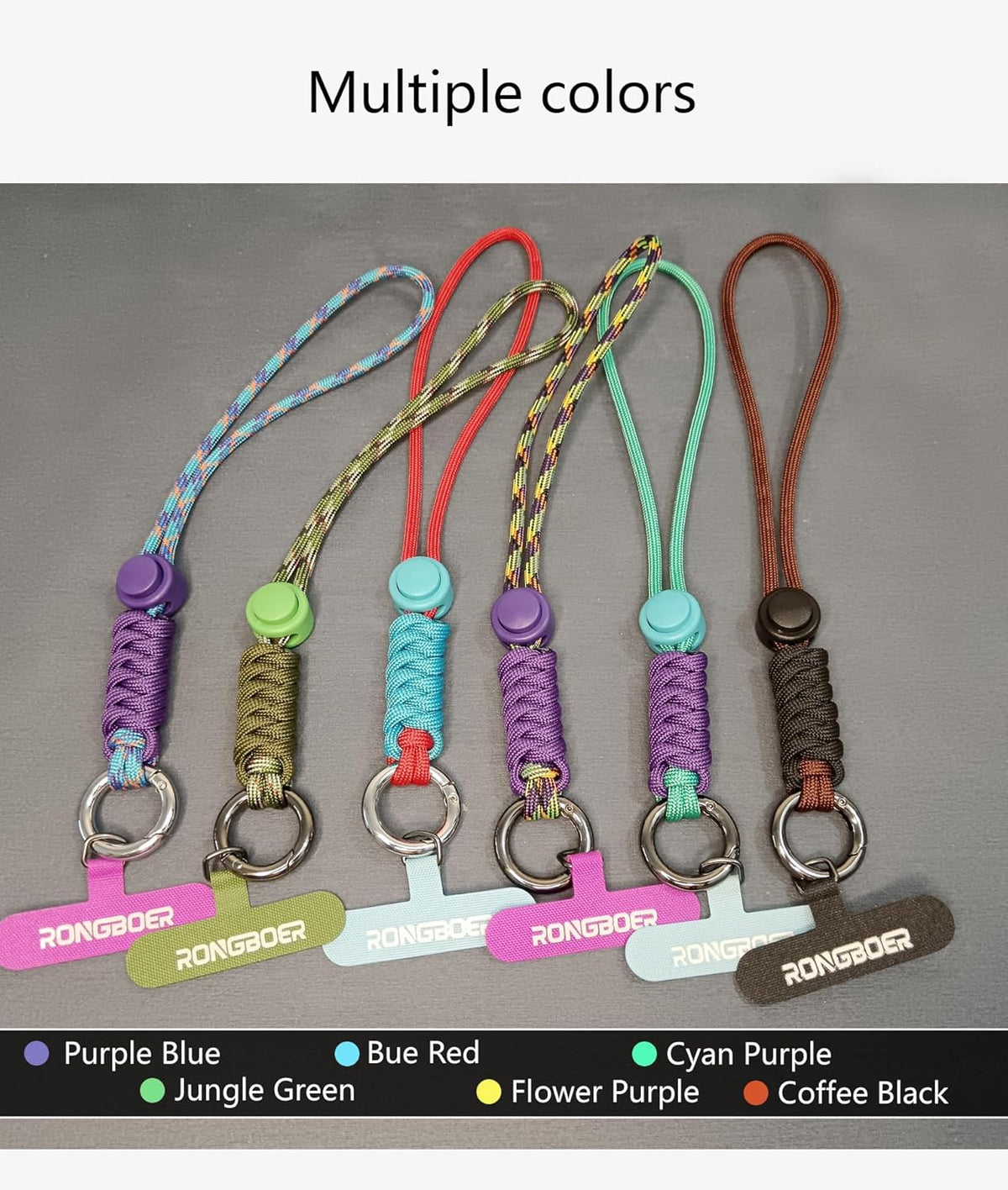 Cell Phone Lanyard - Wrist Strap for Women, Phone Bracelet, Camera Wrist Lanyard, Short Wrist Lanyard for Keys, Keychain Lanyard - Purple Blue