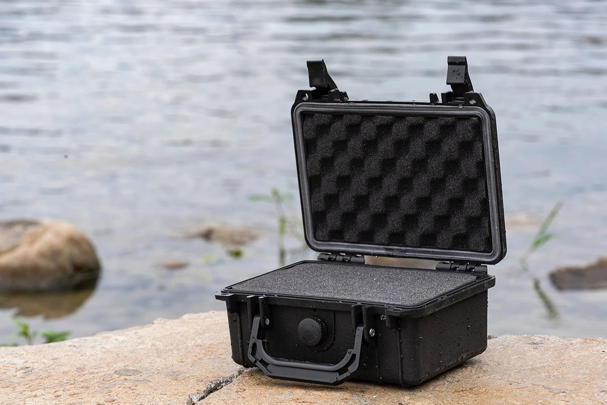 MEIJIA Portable All Weather IP67 Waterproof Protective Case, Hard Case,Camera Case With Customizable Foam,Fit Use of Drones, Cameras,Equipments (Black, 8.12x6.56x3.56inches)