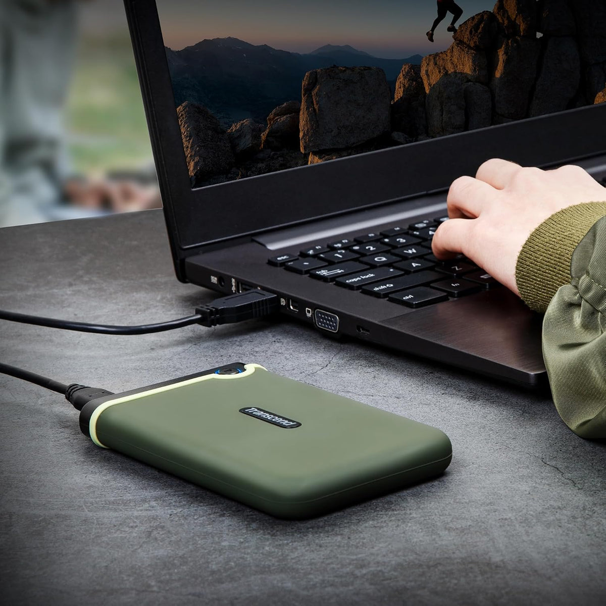 Transcend 1TB USB 3.1 Gen 1 StoreJet 25M3G SJ25M3G Rugged External Hard Drive TS1TSJ25M3G
