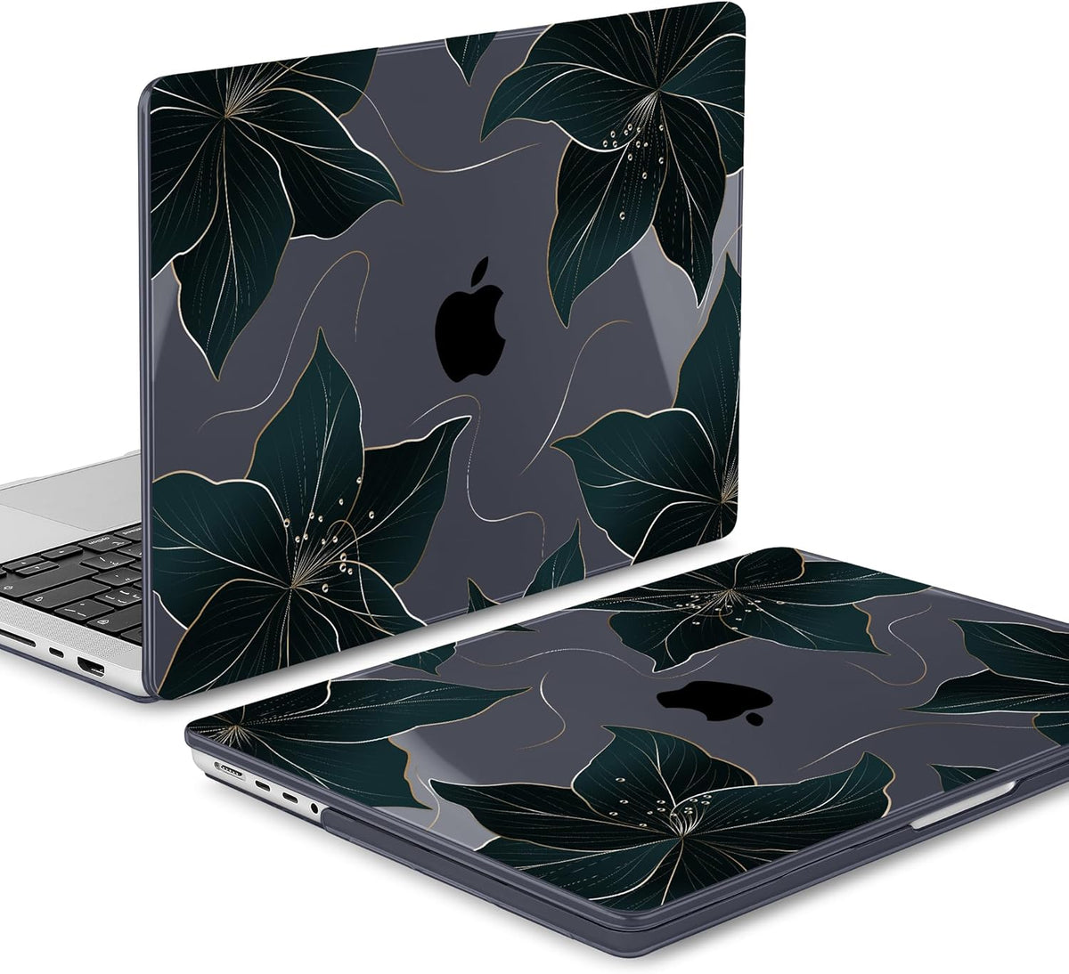 Mektron Case for MacBook Pro 16" M4 A3403 A3186 M3 A2991 M2 A2780 M1 A2485 (2021/2023/2024) Pro/Max with Touch ID, Hard Shell Plastic Laptop Cover Keyboard Cover Screen Protector, Floral C218