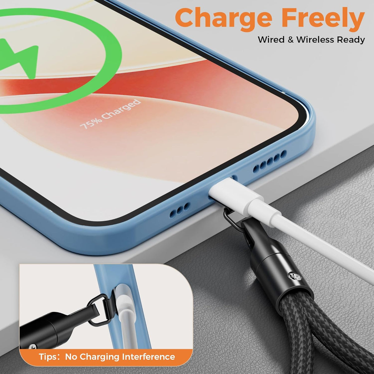 SURDOCA 3-In-1 Phone Lanyard with Tether Tab & Loop Strap, Adjustable Anti Theft Phone Strap for Crossbody, Neck, Wrist - Universal for Camera, Earphone, USB Drives, ID Badges