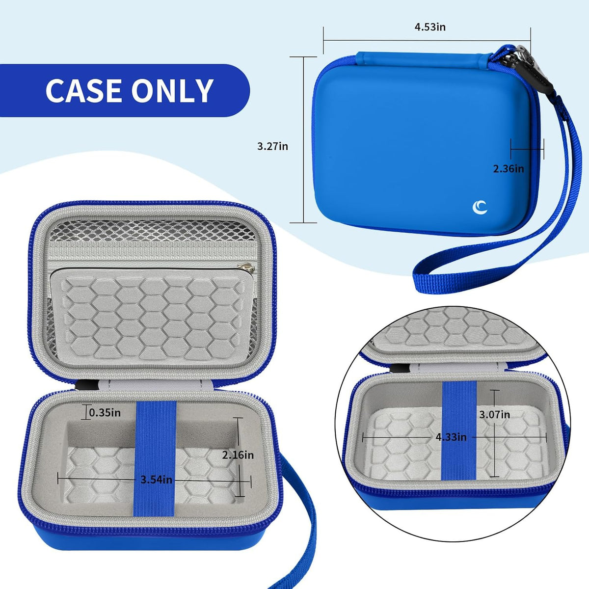Carrying & Protective Case for Digital Camera, AbergBest 21 Mega Pixels 2.7" LCD Rechargeable HD/Kodak Pixpro/Canon PowerShot ELPH 180/190 / Sony DSCW800 / DSCW830 Cameras for Travel - Blue
