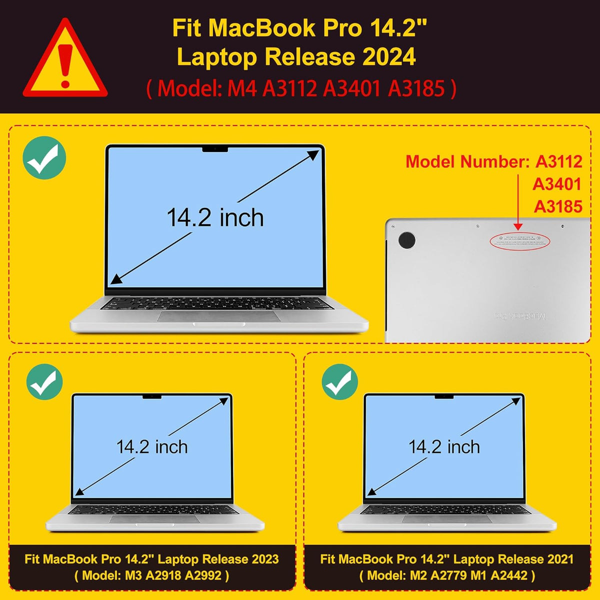 Tuiklol for MacBook Pro 14 Inch Case 2024-2021 Release M4 A3112 A3401 A3185/M3 A2918 A2992/M2 A2779/M1 A2442 Pro/Max,Hard Shell Case with Keyboard Cover & Screen Protector for Touch ID,Leaves & flower