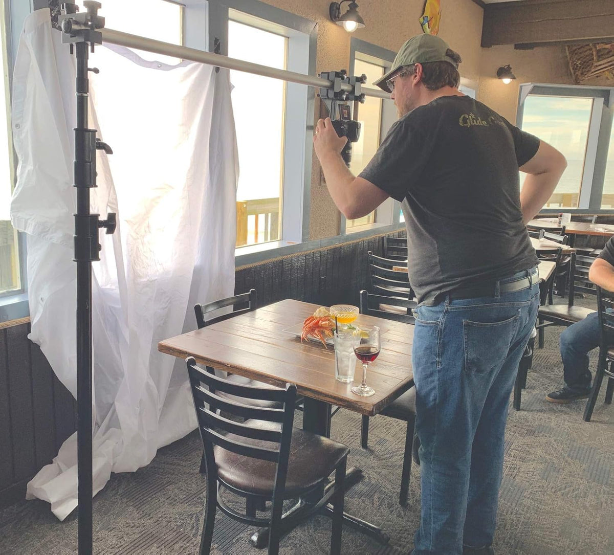 Glide Gear OH 75 Overhead Mount – DSLR, Smartphone – 6ft Adjustable Pole, Top-Down Rig, 15lb Capacity, Aluminum Build