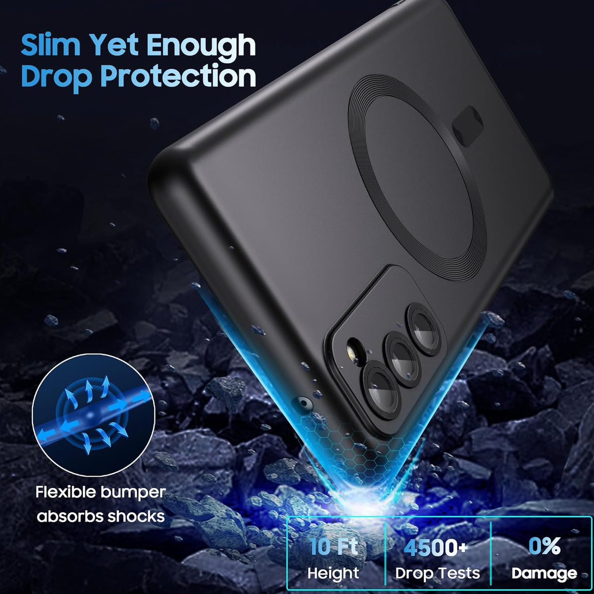 Magnetic for Samsung Galaxy S20 FE 5G Case 【Compatible with MagSafe】【Built-in Camera Lens Protector】 Slim Soft TPU Shockproof Phone Shell (Black)