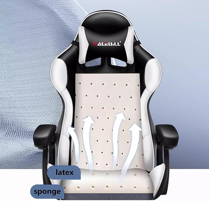 Gaming Chair Office Chair Desk Chair 360° Swivel Ergonomic Leather Computer Chair with Lumbar Support Headrest Reclining Video Game Chairs for Adults