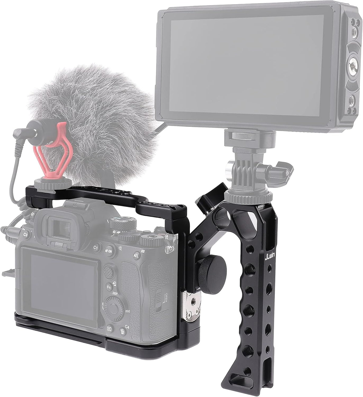 A7 IV Cage Support, Hersmay Camera Cage with Top Handle for Sony A7 IV / A7S III Full Frame mirrorless Camera