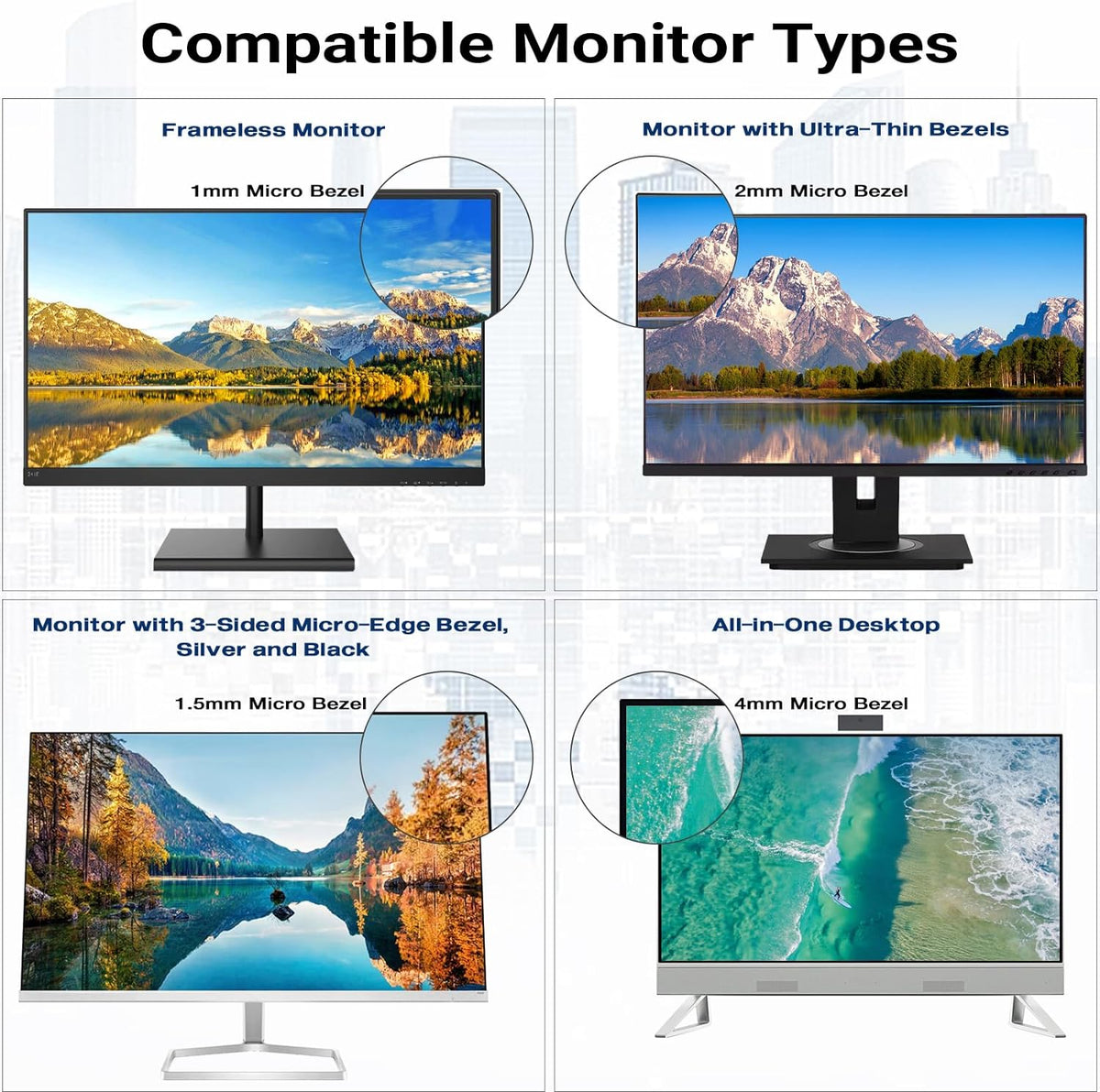 FILMEXT [2023 Upgrade 27 Inch Removable Privacy Screen Filter for 16:9 All-in-One Desktop/Frameless Computer Monitor, Bubble Free Anti Spy Blue Light Filter for Computer