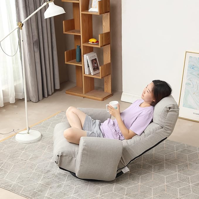 KINFFICT Floor Game Chair 360 Degree Rotatable Sofa Chair Adjustable Head and Waist Lounge Chair Rotatable Seat Leisure Chairs