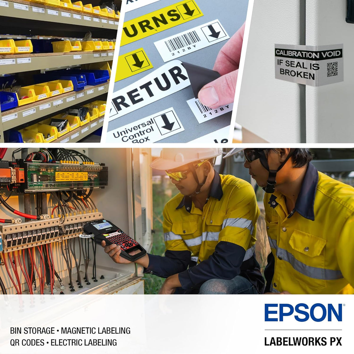 LABELWORKS Epson LW-PX700PCD Industrial Label Maker Kit - Complete Kit with Accessories, Compatible with Large Variety of Tape Types, Portable Handheld Label Printer