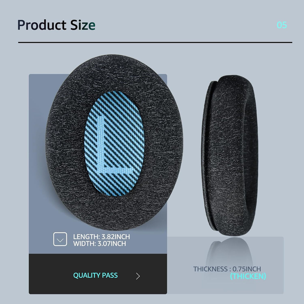 Fabric Comfort - Wzsipod Ear Pads for Bose Quiet Comfort 25/QC25 Headphones, Compatible with QC35 QC35ii QC45 QC15 & More Series, Replacement Exclusive Styles,s2