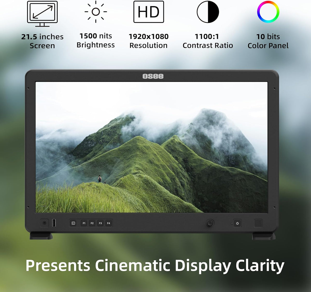 osee Mega 22S 22inch Ultra Bright HDR Field Production Monitor VMKit with Sunhood Battery Plate Cstand Adapter Custom Foam Mold