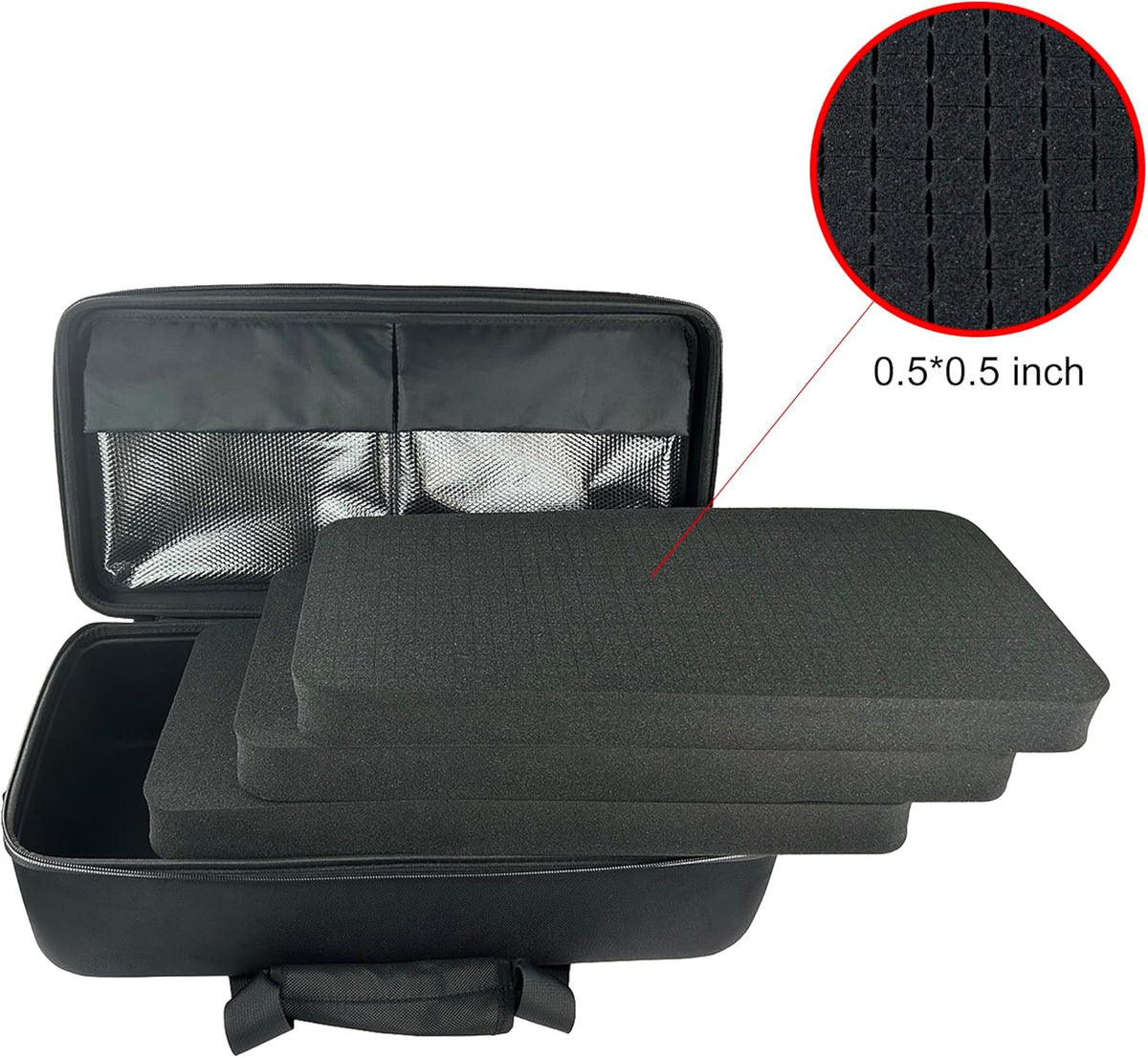 Multi-Purpose EVA Hard Case with Custom Foam Insert for Camera Gear, Precision Instruments, Car Tools, Outdoor Equipment, Interior 19 * 9.25 * 4.8inches