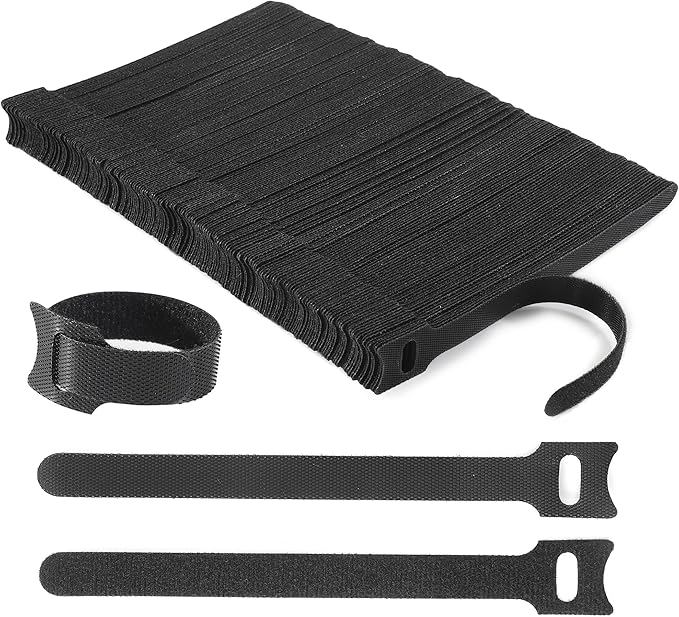 Nettbe Reusable Cable Ties, 210 PCS 8 Inches Adjustable Cord Straps Wire Organizer Cord Wrap and Hook Loop Cable Management